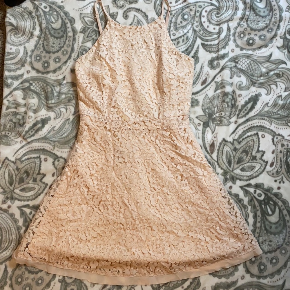 Pink lace dress
